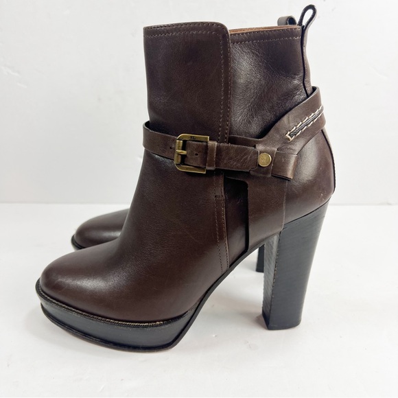 Ralph Lauren Collection Purple Label Heeled Booties Brown Leather size 6.5 - Picture 7 of 16